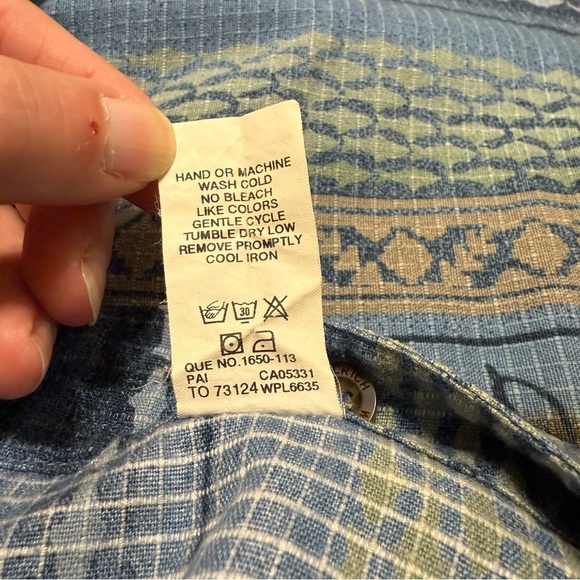 Woolrich Blue and Yellow Fishing Patterned Casual Shirt - Picture 5 of 9